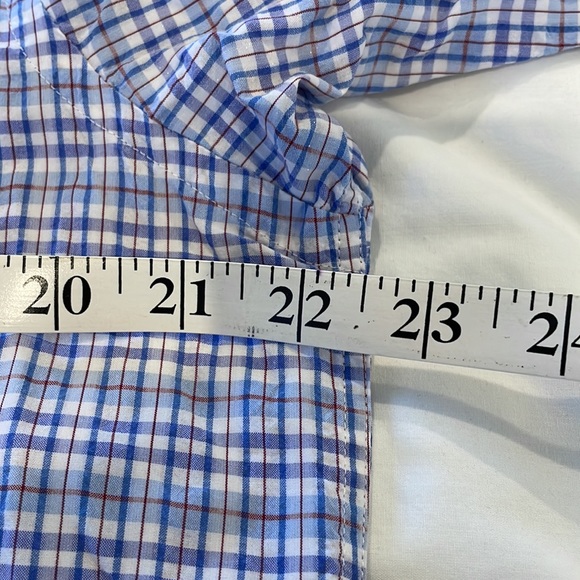 Billy Reid Men L/S Shirt Blue/White/Red Medium - Picture 6 of 8